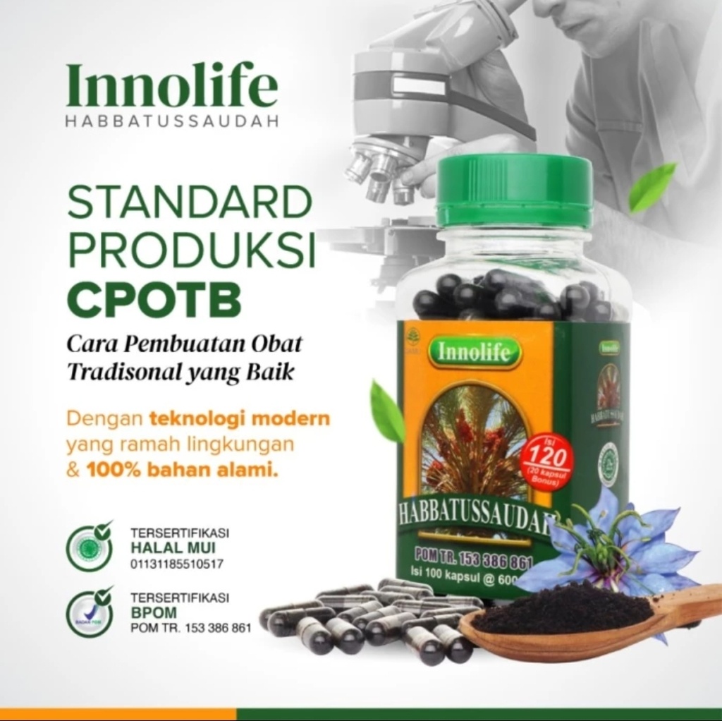 INNOLIFE - Habbatussauda Serbuk Jinten Hitam Habatussauda 210 Kapsul