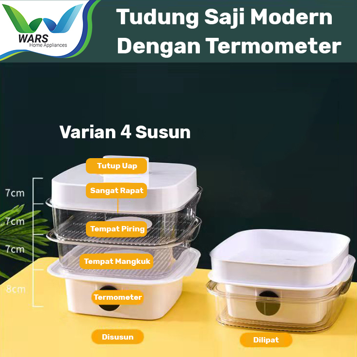 Tudung Saji Susun Modern dengan termometer